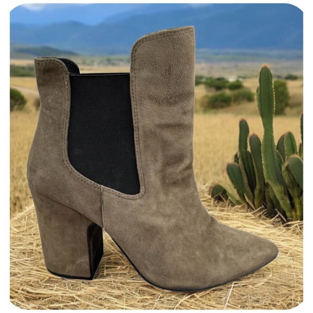 Kristin Cavallari x Chinese Laundry Suede Starlight Green Bootie Women's 9/EU 40